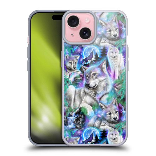 Sheena Pike Animals Daydream Galaxy Wolves Soft Gel Case for Apple iPhone 15