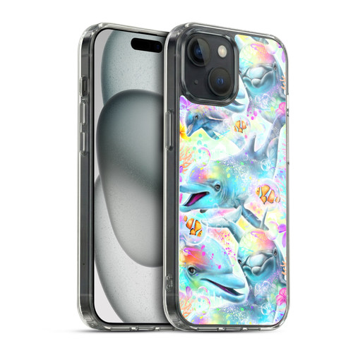 Sheena Pike Animals Rainbow Dolphins & Fish Soft Gel Case for Apple iPhone 15 & MagSafe