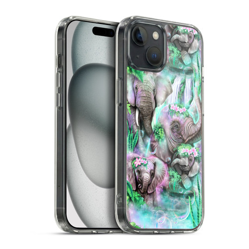 Sheena Pike Animals Daydream Elephants Lagoon Soft Gel Case for Apple iPhone 15 Plus & MagSafe