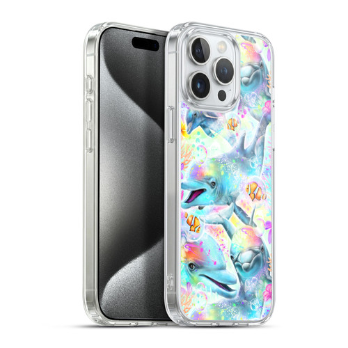 Sheena Pike Animals Rainbow Dolphins & Fish Soft Gel Case for Apple iPhone 15 Pro Max & MagSafe