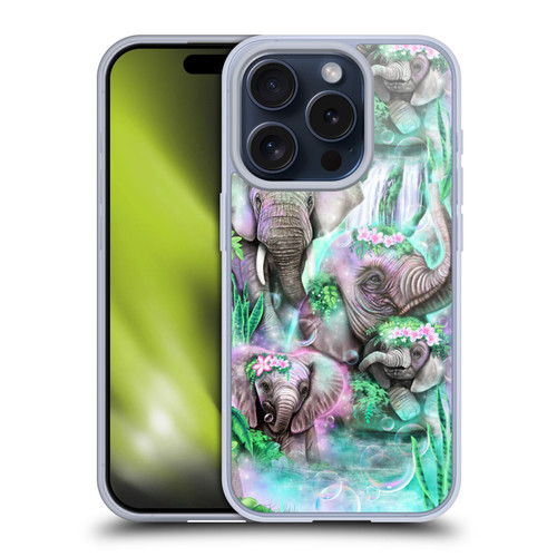 Sheena Pike Animals Daydream Elephants Lagoon Soft Gel Case for Apple iPhone 15 Pro