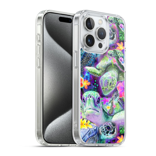Sheena Pike Animals Daydream Sea Turtles & Flowers Soft Gel Case for Apple iPhone 15 Pro & MagSafe