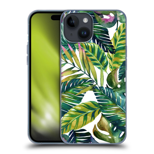 Mark Ashkenazi Banana Life Tropical Leaves Soft Gel Case for Apple iPhone 15