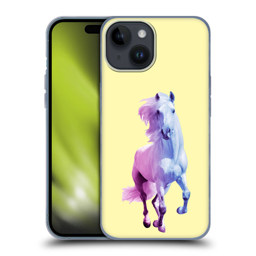 Mark Ashkenazi Pastel Potraits Yellow Horse Soft Gel Case for Apple iPhone 15