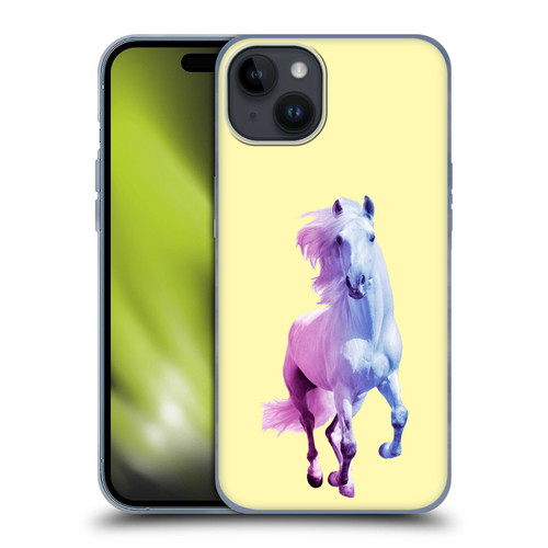 Mark Ashkenazi Pastel Potraits Yellow Horse Soft Gel Case for Apple iPhone 15 Plus