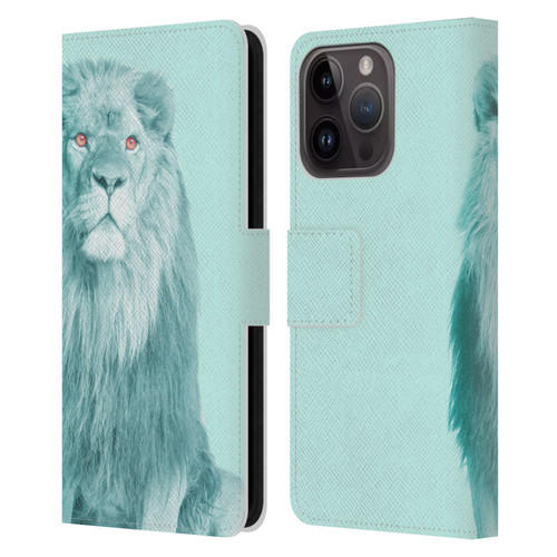 Mark Ashkenazi Pastel Potraits Lion Leather Book Wallet Case Cover For Apple iPhone 15 Pro