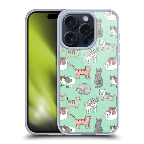 Andrea Lauren Design Animals Cats Soft Gel Case for Apple iPhone 15 Pro