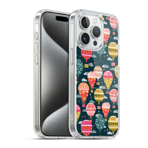 Andrea Lauren Design Assorted Hot Air Balloon Soft Gel Case for Apple iPhone 15 Pro & MagSafe