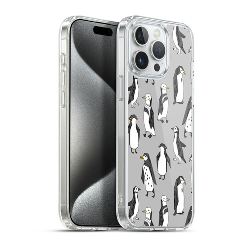 Andrea Lauren Design Birds Gray Penguins Soft Gel Case for Apple iPhone 15 Pro Max & MagSafe