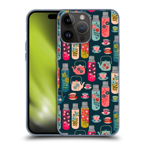 Andrea Lauren Design Food Pattern Jars & Teacups Soft Gel Case for Apple iPhone 15 Pro Max