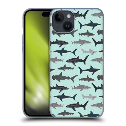 Andrea Lauren Design Sea Animals Sharks Soft Gel Case for Apple iPhone 15 Plus