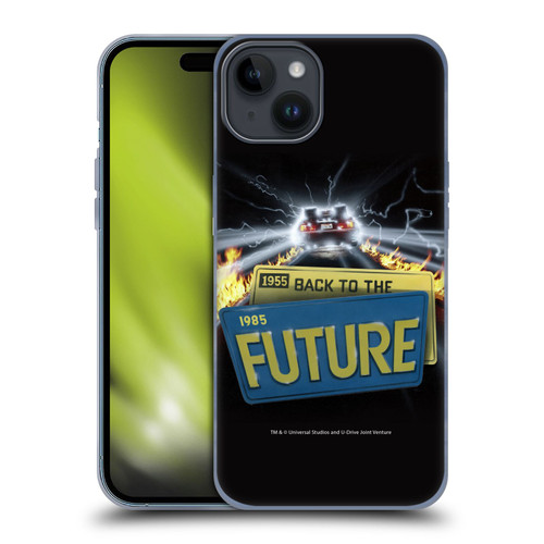Back to the Future I Key Art Take Off Soft Gel Case for Apple iPhone 15 Plus