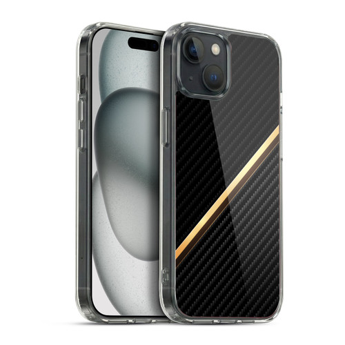 Alyn Spiller Carbon Fiber Gold Soft Gel Case for Apple iPhone 15 Plus & MagSafe
