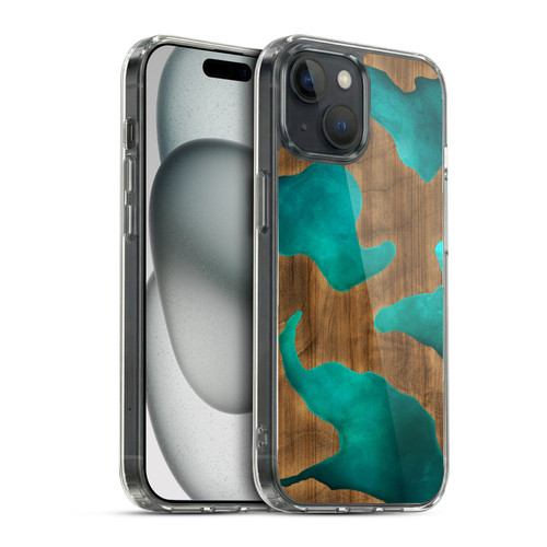 Alyn Spiller Wood & Resin Aqua Soft Gel Case for Apple iPhone 15 & MagSafe