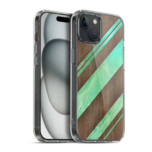 Alyn Spiller Wood & Resin Diagonal Stripes Soft Gel Case for Apple iPhone 15 Plus & MagSafe