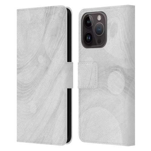 Alyn Spiller Marble White Leather Book Wallet Case Cover For Apple iPhone 15 Pro