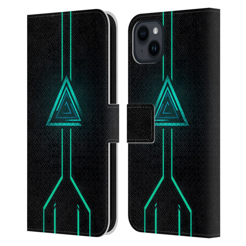 Alyn Spiller Neon Green Leather Book Wallet Case Cover For Apple iPhone 15 Plus