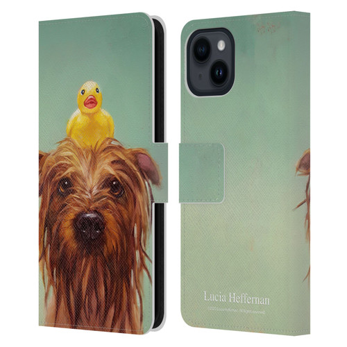 Lucia Heffernan Art Bath Time Leather Book Wallet Case Cover For Apple iPhone 15