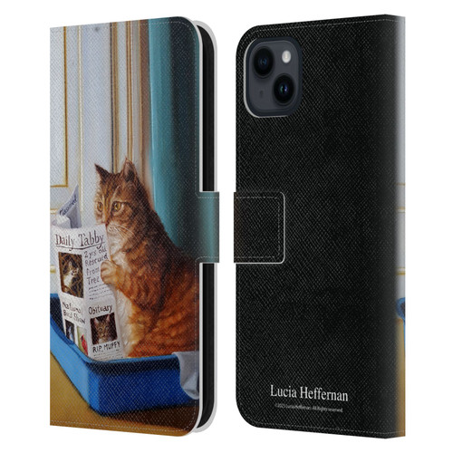 Lucia Heffernan Art Kitty Throne Leather Book Wallet Case Cover For Apple iPhone 15 Plus