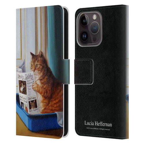 Lucia Heffernan Art Kitty Throne Leather Book Wallet Case Cover For Apple iPhone 15 Pro