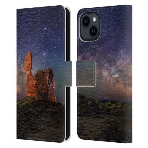 Royce Bair Nightscapes Balanced Rock Leather Book Wallet Case Cover For Apple iPhone 15