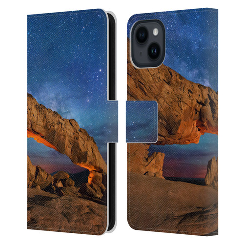 Royce Bair Nightscapes Sunset Arch Leather Book Wallet Case Cover For Apple iPhone 15