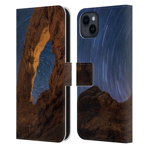 Royce Bair Nightscapes Star Trails Leather Book Wallet Case Cover For Apple iPhone 15 Plus