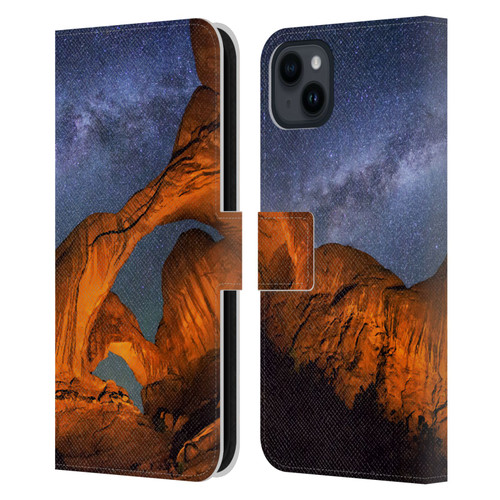 Royce Bair Nightscapes Triple Arch Leather Book Wallet Case Cover For Apple iPhone 15 Plus