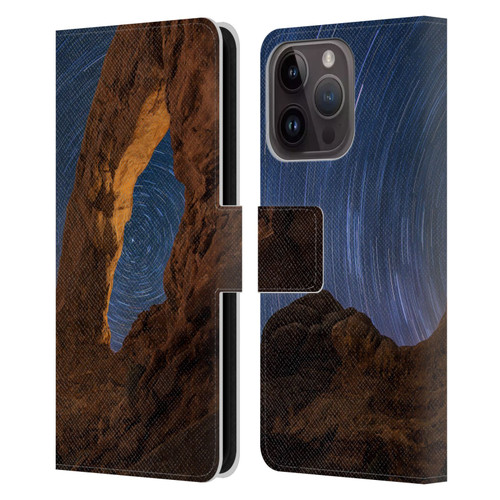 Royce Bair Nightscapes Star Trails Leather Book Wallet Case Cover For Apple iPhone 15 Pro