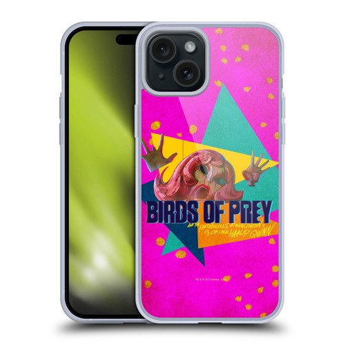 Birds of Prey DC Comics Graphics Panic In Neon Soft Gel Case for Apple iPhone 15 Plus