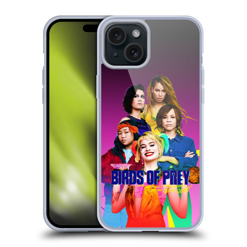 Birds of Prey DC Comics Harley Quinn Art BOP Cast Soft Gel Case for Apple iPhone 15 Plus