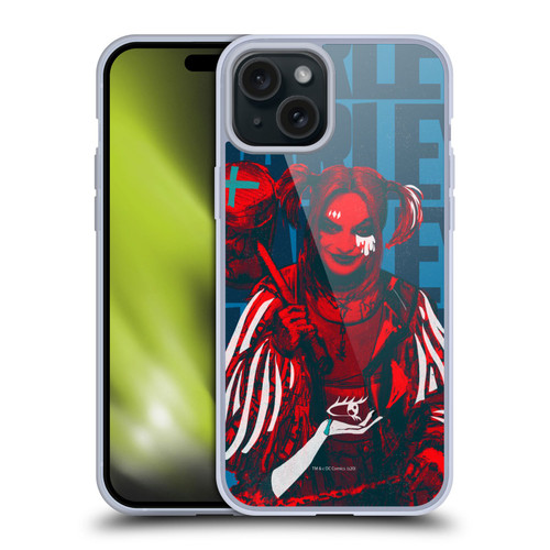Birds of Prey DC Comics Harley Quinn Art Hammer Soft Gel Case for Apple iPhone 15 Plus