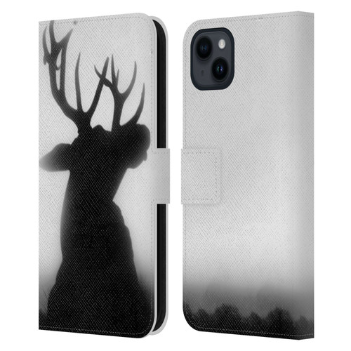 Dorit Fuhg Forest Deer Leather Book Wallet Case Cover For Apple iPhone 15 Plus