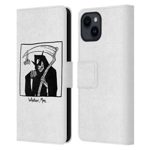 Matt Bailey Art Whatever Man Leather Book Wallet Case Cover For Apple iPhone 15