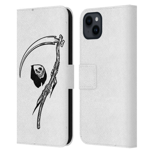 Matt Bailey Art Negative Reaper Leather Book Wallet Case Cover For Apple iPhone 15 Plus
