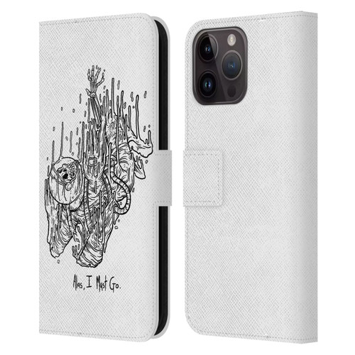Matt Bailey Art Alas I Must Go Leather Book Wallet Case Cover For Apple iPhone 15 Pro Max