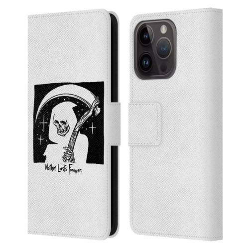 Matt Bailey Art Nothing Last Forever Leather Book Wallet Case Cover For Apple iPhone 15 Pro