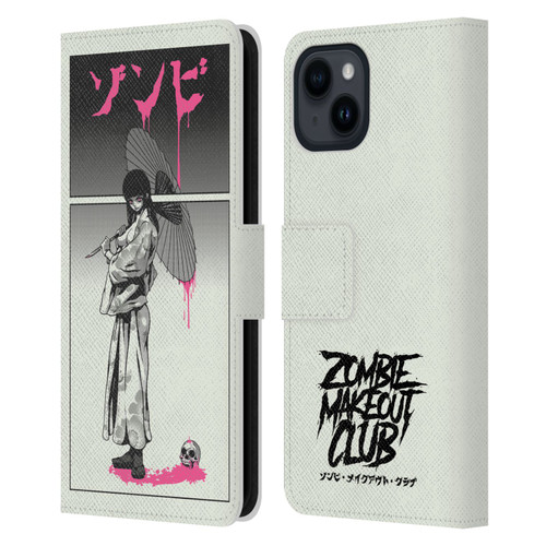 Zombie Makeout Club Art Chance Of Rain Leather Book Wallet Case Cover For Apple iPhone 15