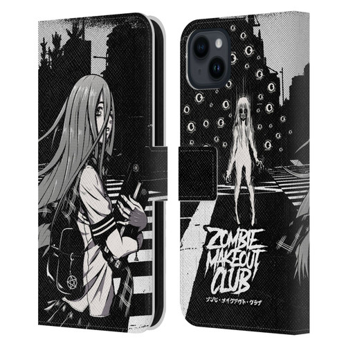 Zombie Makeout Club Art They Are Watching Leather Book Wallet Case Cover For Apple iPhone 15 Plus
