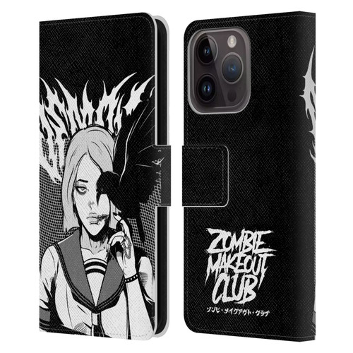 Zombie Makeout Club Art Crow Leather Book Wallet Case Cover For Apple iPhone 15 Pro