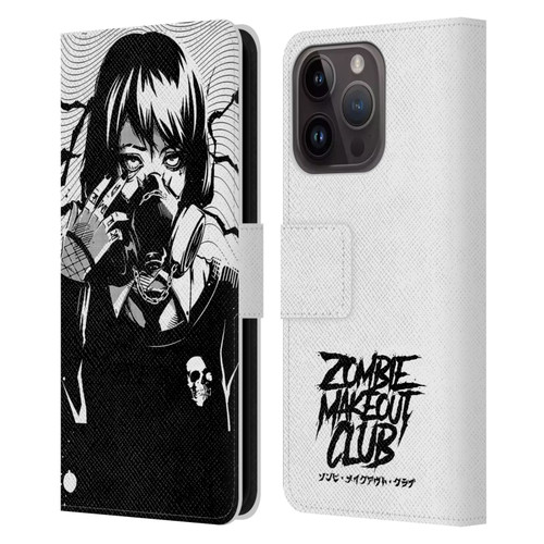 Zombie Makeout Club Art Facepiece Leather Book Wallet Case Cover For Apple iPhone 15 Pro
