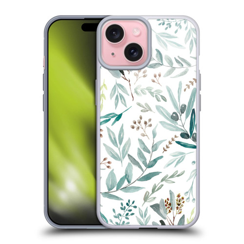 Anis Illustration Bloomers Eucalyptus Soft Gel Case for Apple iPhone 15