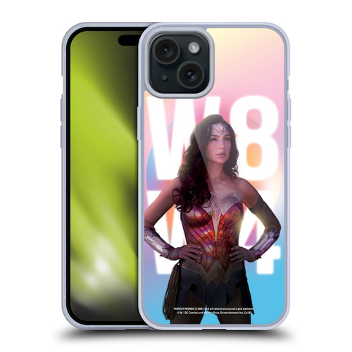 Wonder Woman 1984 80's Graphics Costume Soft Gel Case for Apple iPhone 15 Plus