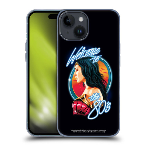 Wonder Woman 1984 80's Graphics Welcome Soft Gel Case for Apple iPhone 15