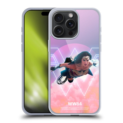 Wonder Woman 1984 80's Graphics Flying Soft Gel Case for Apple iPhone 15 Pro Max
