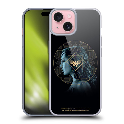 Wonder Woman 1984 Logo Art Gold Portrait Soft Gel Case for Apple iPhone 15