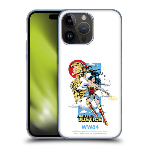 Wonder Woman 1984 Retro Art Fight For Justice Soft Gel Case for Apple iPhone 15 Pro Max