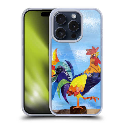 Artpoptart Animals Colorful Rooster Soft Gel Case for Apple iPhone 15 Pro