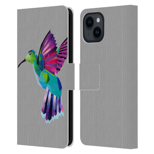 Artpoptart Animals Hummingbird Leather Book Wallet Case Cover For Apple iPhone 15