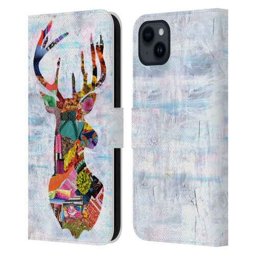 Artpoptart Animals Deer Leather Book Wallet Case Cover For Apple iPhone 15 Plus